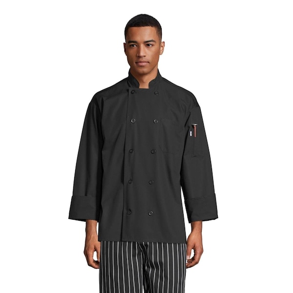 Uncommon Threads Unisex Powerhouse Pro Vent Chef Coat with Mesh, Black - Small - 0422P-0102
