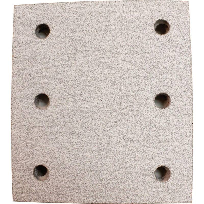 Papel abrasivo de gancho y lazo de grano 60 de 4 pulgadas x 4-1/2 pulgadas (paquete de 5) compatible con lijadoras de acabado de hoja de 1/4 - 742529-7 de Makita
