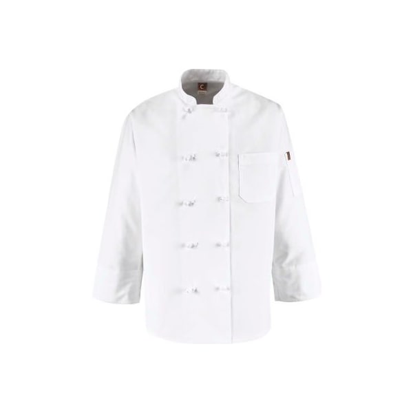 Vf Imagewear Chef Designs 10 Button-Front Chef Coat, Knot Buttons, White, Polyester, XL - 0421WHRGXL