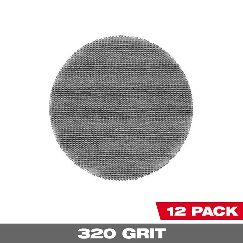 Discos de lijado de malla de 320 grados Milwaukee de 3 pulgadas para M12 FUEL 3 pulgadas Lijadora Orbital Aleatoria (13 piezas) - 48-80-6320