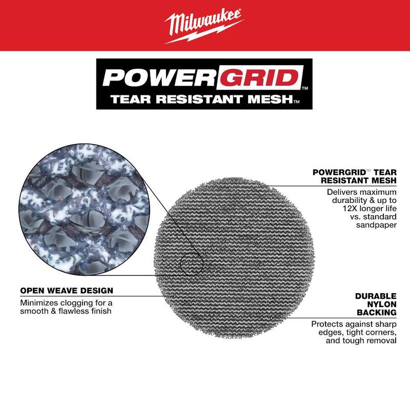 Discos de lijado de malla de 320 grados Milwaukee de 3 pulgadas para M12 FUEL 3 pulgadas Lijadora Orbital Aleatoria (13 piezas) - 48-80-6320