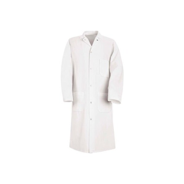 Vf Imagewear Red Kap¬Æ Gripper-Front Butcher Coat W/Exterior Top Pocket, Spun Polyester, White, 4XL - KS62WHRG4XL