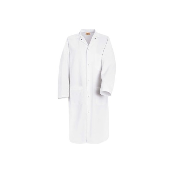 Vf Imagewear Red Kap¬Æ Gripper-Front Butcher Coat W/Interior Top Pocket, Spun Polyester, White, 4XL - KS64WHRG4XL