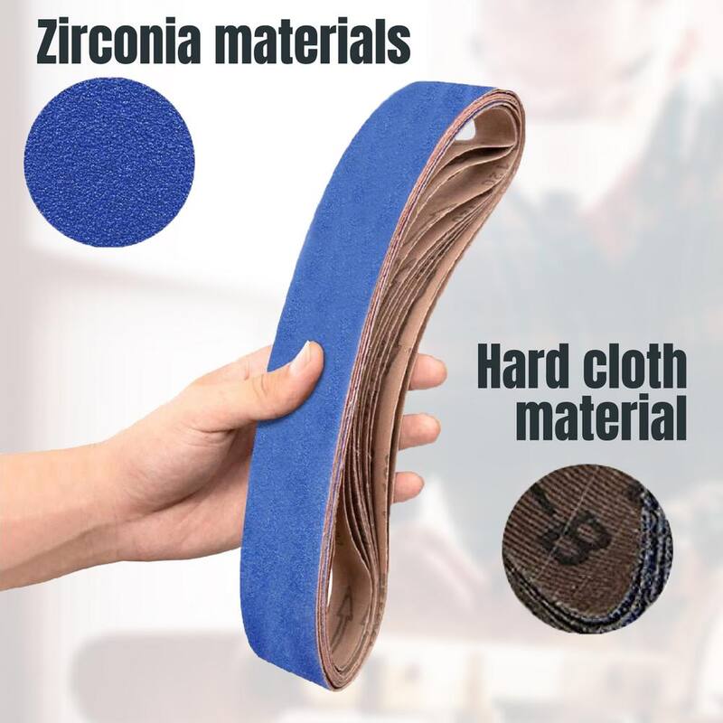Bandas de lija de circonio de 60 granos de POWERTEC de 2 pulgadas x 42 pulgadas para lijadora de banda, lijadora de banda y disco (paquete de 6) - 424206Z-6