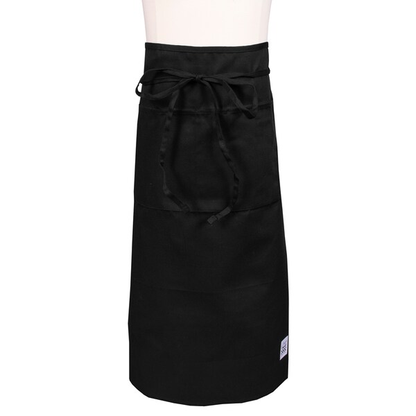 Chef Revival Knife & SteelBistro Apron w/ 2 middle pockets - Black - 607BA2-BK