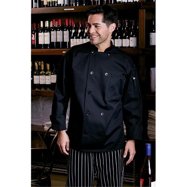 Nathan Caleb Classic with Mesh Chef Coat in Black Large - NA804257