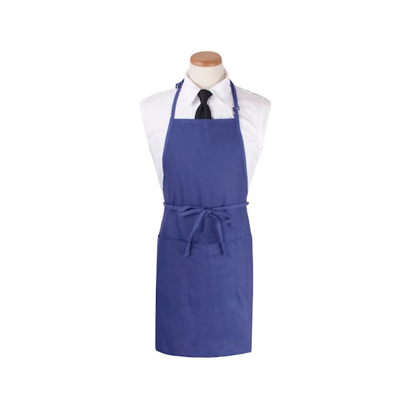 Ritz Chef's LineExtra-Bib Apron (3 pockets + pen pocket) 26x31 Royal Blue - CL3PBIAELRY-1