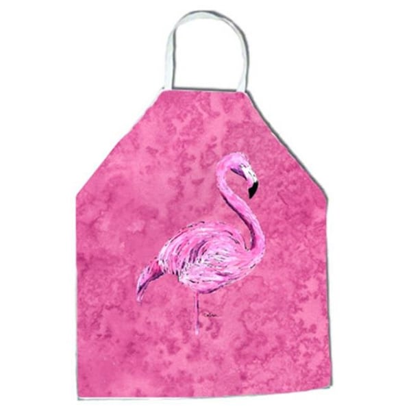 Carolines Treasures Carolines Treasures 8875APRON 27 H x 31 W in. Flamingo on Pink Apron - 8875APRON