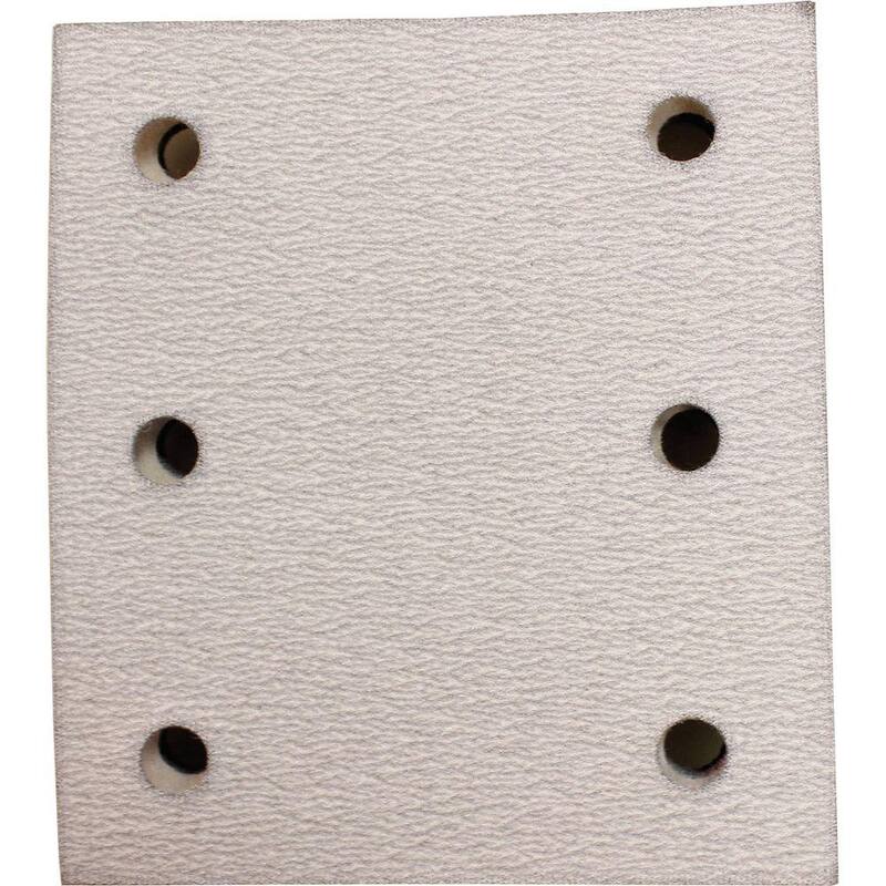 Papel abrasivo con gancho y lazo de 240 granos de 4 x 4-1/2 pulgadas (paquete de 5) compatible con lijadoras de acabado de 1/4 de hoja - 742521-A