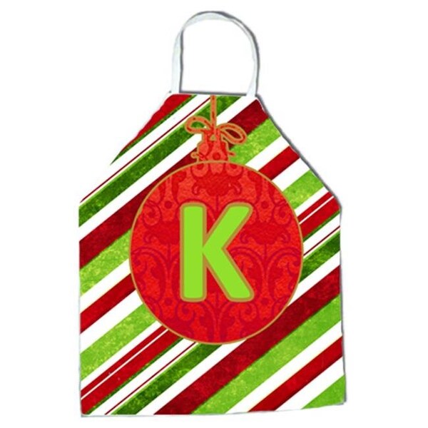 Carolines Treasures Carolines Treasures CJ1039-KAPRON Christmas Oranment Holiday Initial Letter K Apron - CJ1039-KAPRON