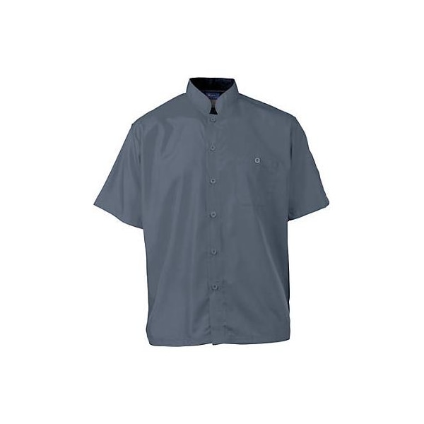 Kng Medium Men's Active Slate Short Sleeve Chef Shirt - 2126SLBKM
