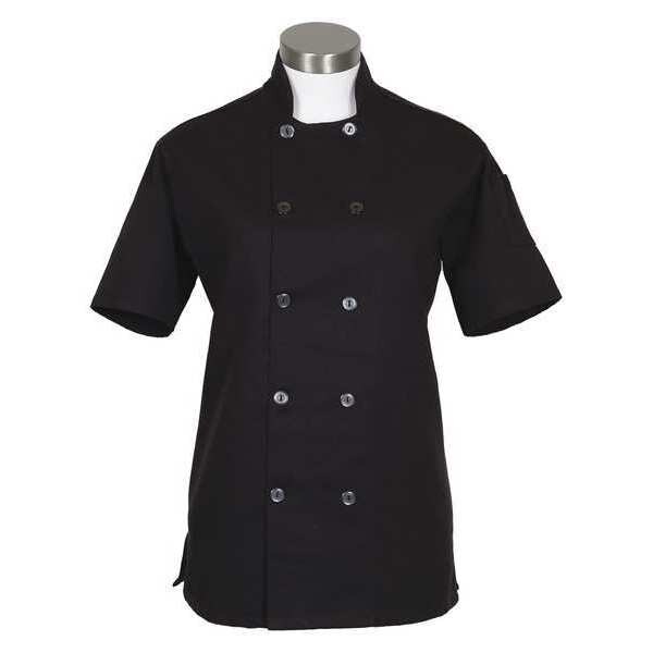 Fame (A Delta Plus Group Company) Chef Coat, Womens, Black, C100PS, S/S, 3X - 83211