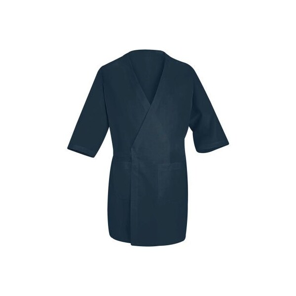 Vf Imagewear Red Kap¬Æ Collarless Butcher Wrap W/Exterior Pockets, Navy, Polyester/Combed Cotton, XL - WP10NVRGXL