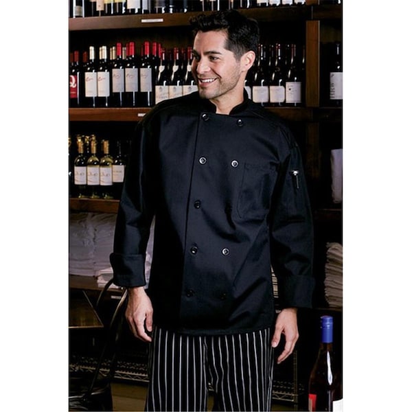 Nathan Caleb Classic with Mesh Chef Coat in Black 2XLarge - NA584869