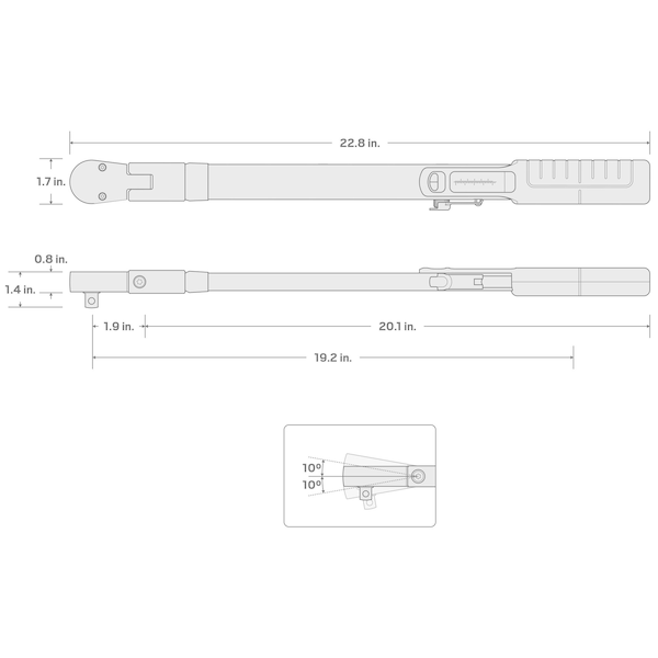 Tekton 1/2 Inch Drive 72-Tooth Split Beam Torque Wrench (40-250 ft.-lb.) - TRQ62203