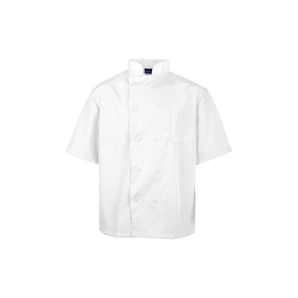 Kng Lg Lightweight Short Sleeve White Chef Coat - 2578WHTL