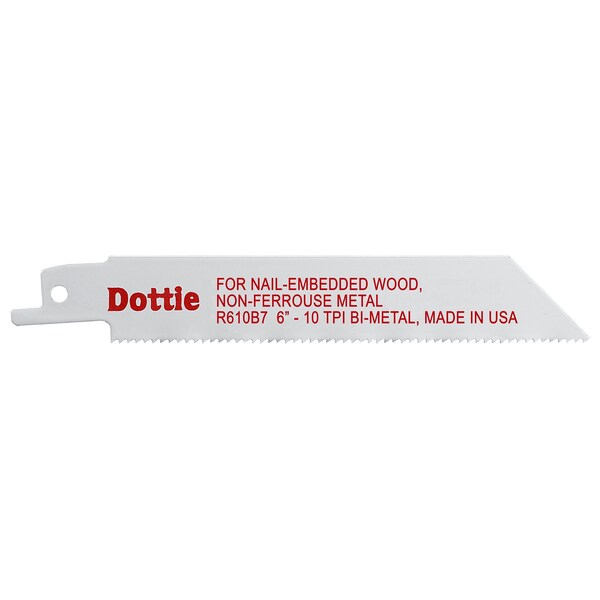 Dottie 6" L x Nail-Embedded Wood & Non-Ferrous Metal Cutting Reciprocating Saw Blade - R610B7