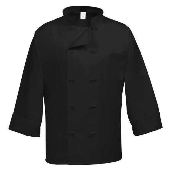 Fame (A Delta Plus Group Company) Chef Coat, 10 Button, Black, C10F, L/S, SM - 81971