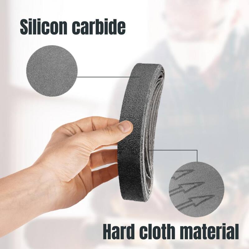 Juego de correas de lija de carburo de silicio de 1 pulgada x 18 pulgadas 120/240/400/600/800/1000 Grits para afilador de herramientas y cuchillos (36 piezas) - 46003-P2
