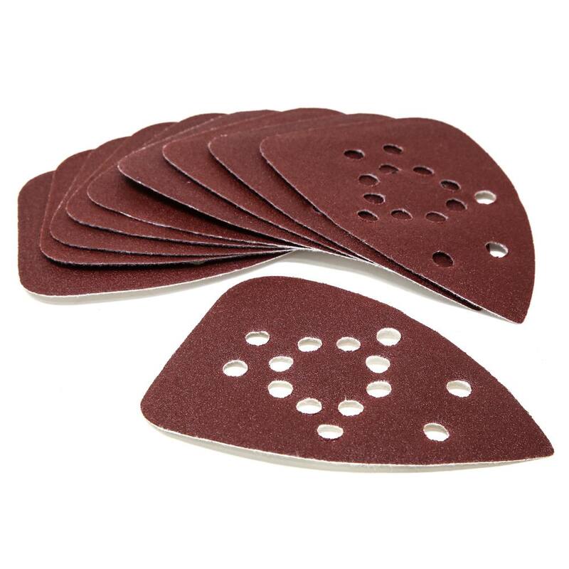 WEN 5 pulgadas x 3.75 pulgadas 240-Grit Gancho y Lazo Papel de lija para la Lijadora de Palma Inalámbrica (paquete de 10) - 20401SP240