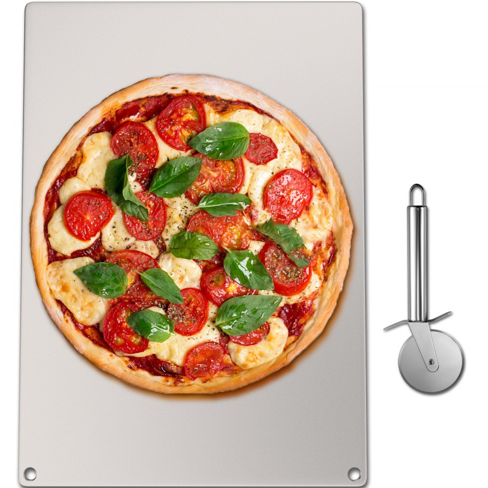 VEVOR Steel Pizza Stone for Oven, Steel Pizza Plate, A36 Steel Baking Steel Pizza Stone for Grill, Steel Pizza Pan with 20x Higher Conductivity for Pizza & Bread Indoor & Outdoor (Silver) - PSGB3651CM5MMO8GMV0
