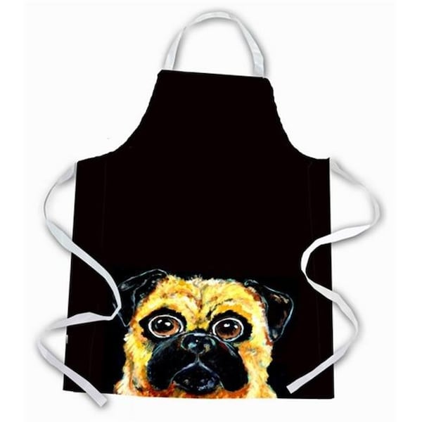 Carolines Treasures Carolines Treasures MW1254APRON Pug it Out Apron - MW1254APRON