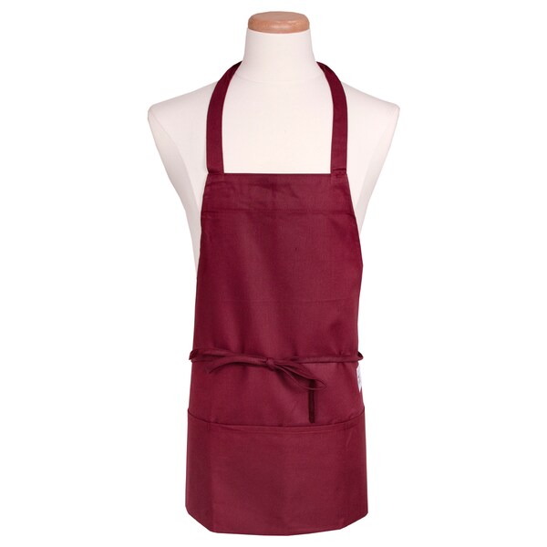 Chef Revival Chef 24/7®Front-of the-House Bib Apron - Burgundy - 602BAFH-BG