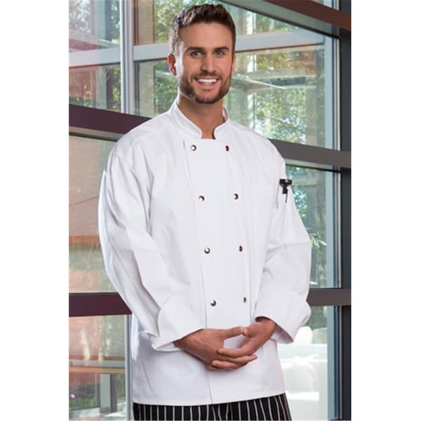 Charlotte Madison 10 Snaps Reaction Chef CoatWhiteLarge - CH844879