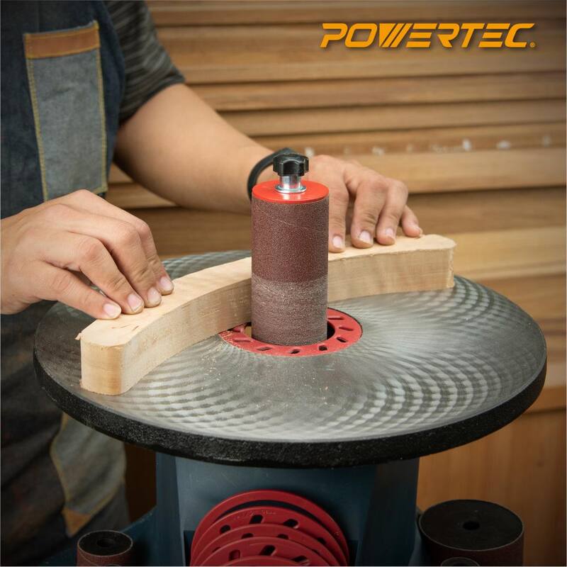 POWERTEC Mangas de lijar de 4-1/2 pulg. x 1/2 pulg., 3/4 pulg., 1 pulg., 1-1/2 pulg., 2 pulg., 3 pulg. con grano 80 (paquete de 6) - 11204
