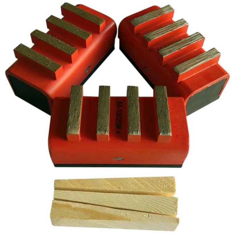 Bloques de molienda de diamante para amoladoras de piso EDCO, 2 pulgadas de ancho, #18/20 de grano, (3 piezas) - GBC400M18_THD
