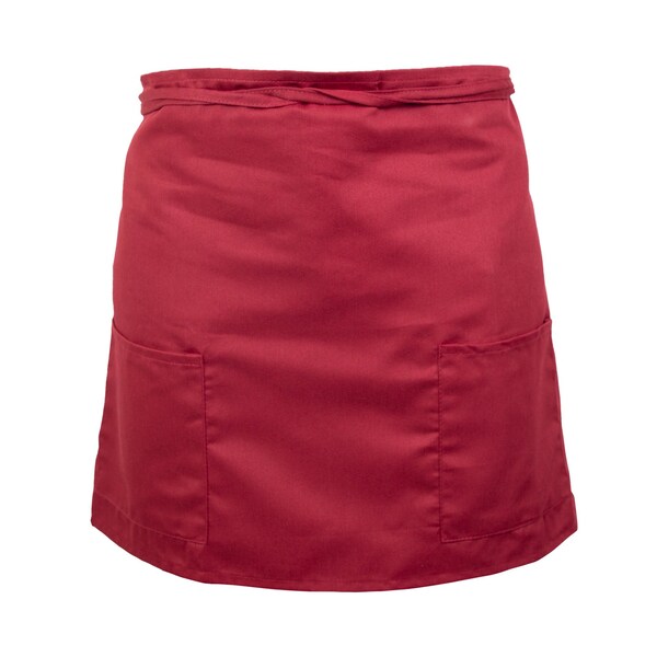 Monarch Half Bistro Aprons Burgundy , 12PK - BISTROHLF-BUR