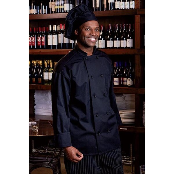 Nathan Caleb Classic Knot with Mesh Chef Coat in Black - Small - NA2078456