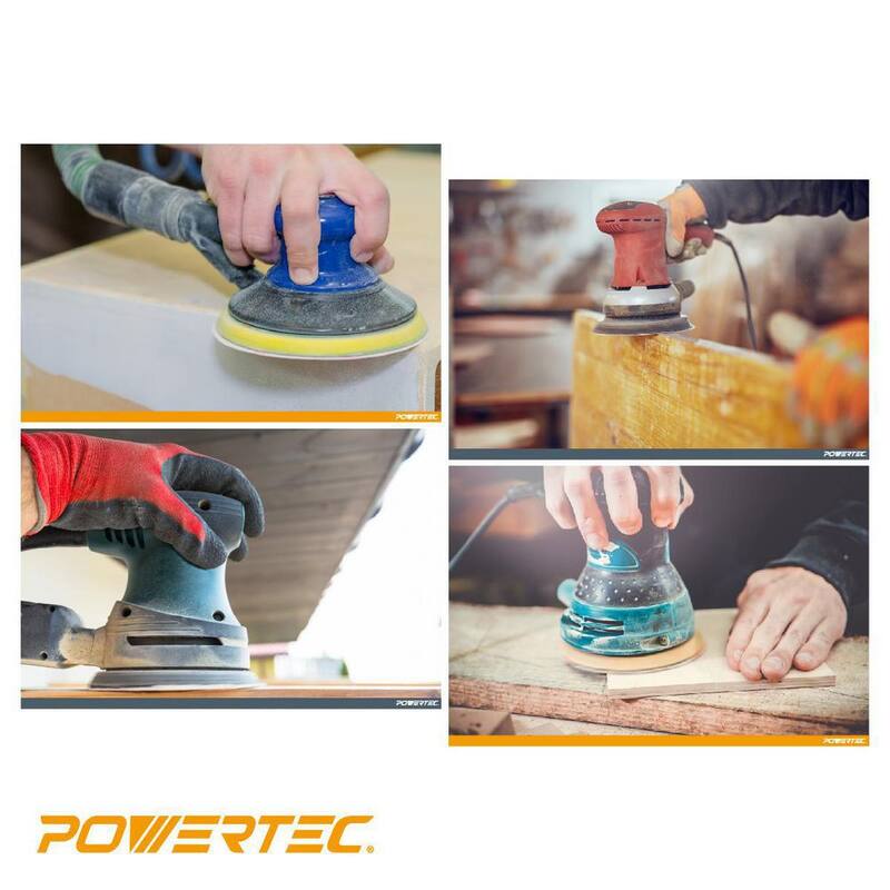 Disco de Lijado PowerTec de 6 pulgadas, 8 orificios y 100 granos con velcro dorado (paquete de 100) - 44210G-50-P2