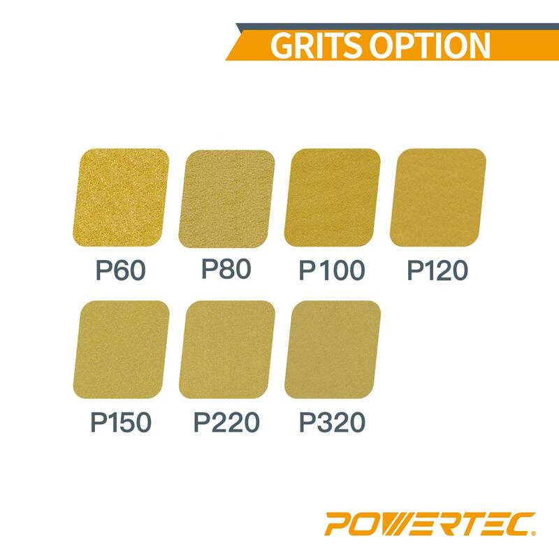 Disco de Lijado PowerTec de 6 pulgadas, 8 orificios y 100 granos con velcro dorado (paquete de 100) - 44210G-50-P2