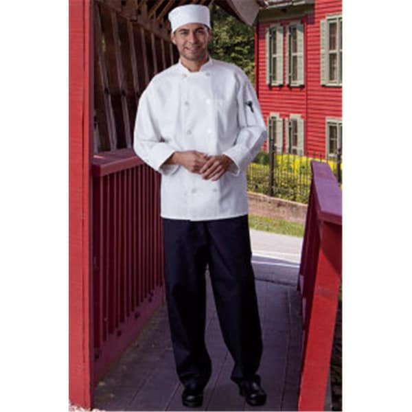 Nathan Caleb Large Classic With Mesh Chef Coat in White - NA2025502