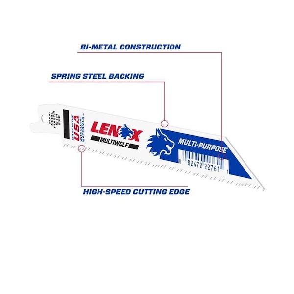 Irwin LENOX MULTIWOLF 6 in. Bi-Metal WAVE EDGE Reciprocating Saw Blade 10 TPI 1 blade - 22761OSB610R
