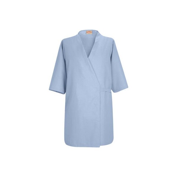 Vf Imagewear Red Kap¬Æ Collarless Butcher Wrap W/o Pockets, Light Blue, Polyester/Combed Cotton, XL - WP18LBRGXL