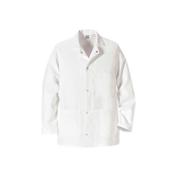Vf Imagewear Red Kap Gripper-Front Short Butcher Coat, W/Pockets, White, Polyester/Cotton, M - 0406WHRGM