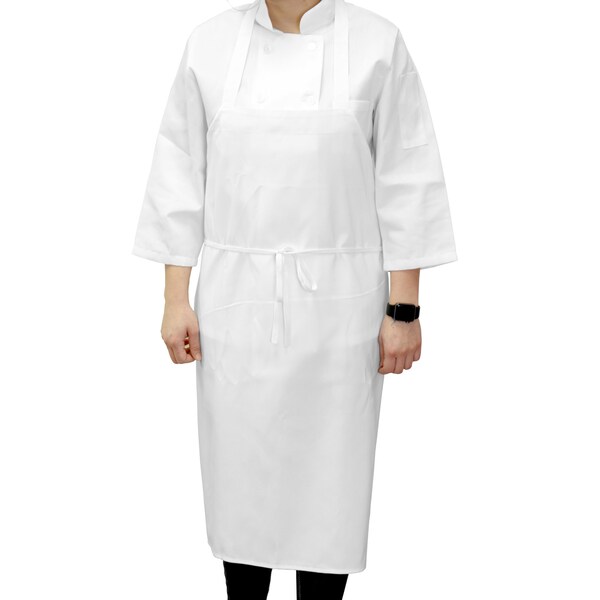 Monarch Mariposa Aprons - Bib Apron White , 12PK - APRN-W-SPUN