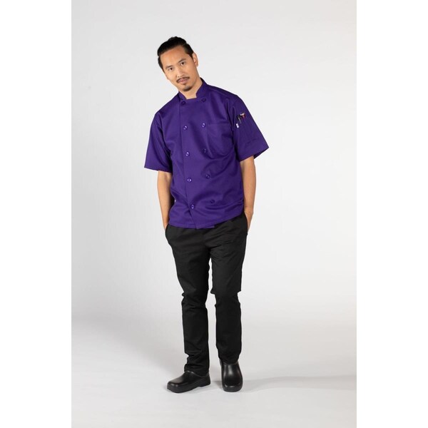 Nathan Caleb Unisex South Beach Chef Coat, Grape - Size 2XL - NA2680910