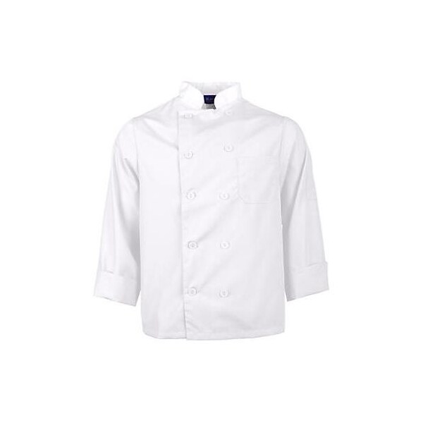 Kng Lg Lightweight Long Sleeve White Chef Coat - 2577WHTL