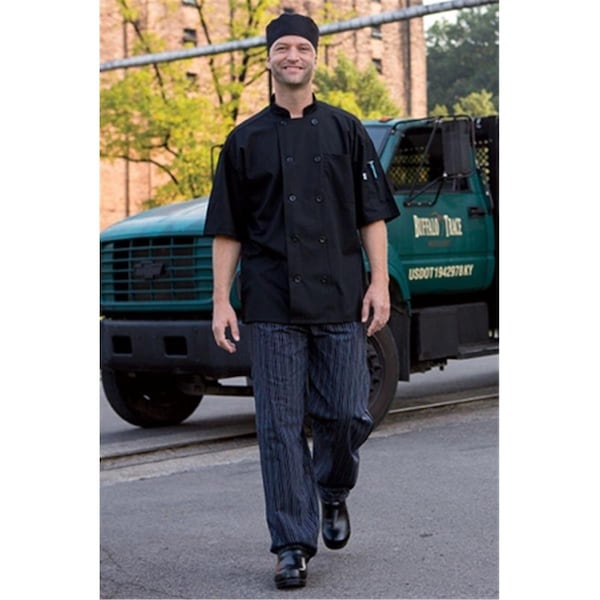 Vtex Delray Chef Coat with Mesh Ss 5.25 Blk Xl - VT598894