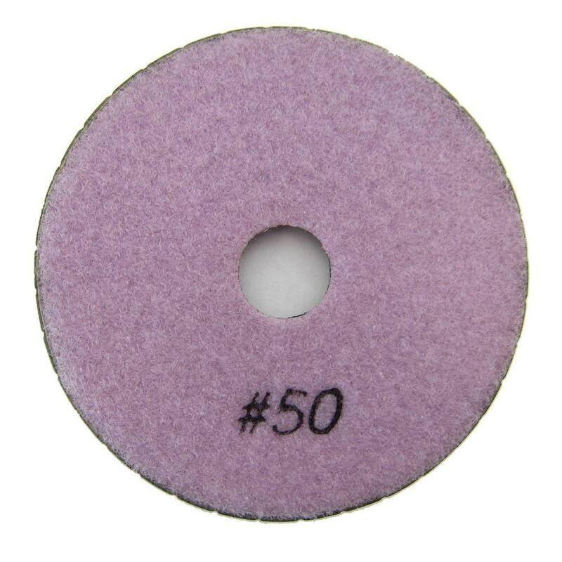 Almohadilla de pulido húmeda de diamante de grano #50 de 4 pulgadas para piedra - WPP04-B-0050#