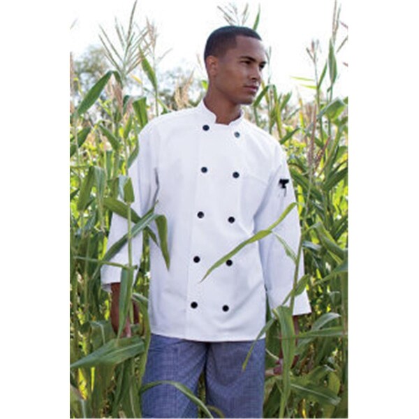 Nathan Caleb 2XLarge Moroccan Chef Coat 10 Buttons in White - NA2505329