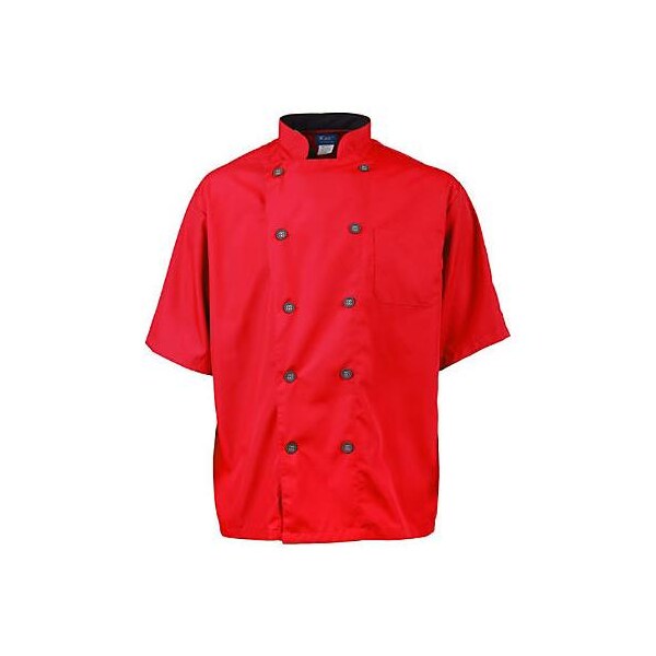 Kng Small Men's Active Red Short Sleeve Chef Coat - 2124RDSLS