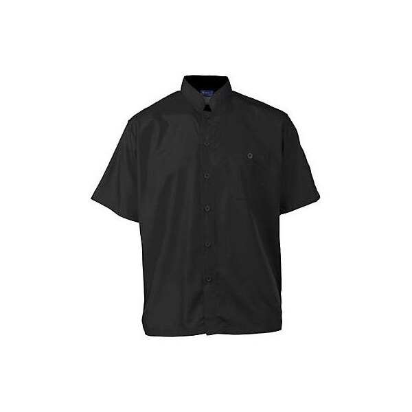 Kng 3XL Men's Active Black Short Sleeve Chef Shirt - 2126BKBK3XL