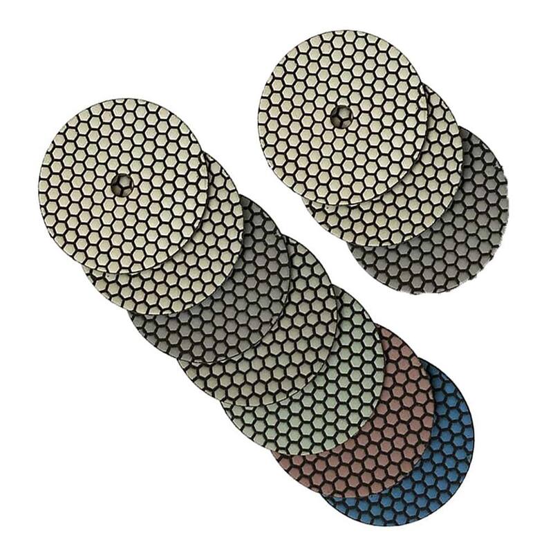 4 pulgadas EDiamondTools de alto rendimiento almohadillas para pulir piedra/concreto, juego de 10 almohadillas, húmedas o secas, #50 (2), #100 (2), #200 (2) a #3000 de grano - RDU455112248153