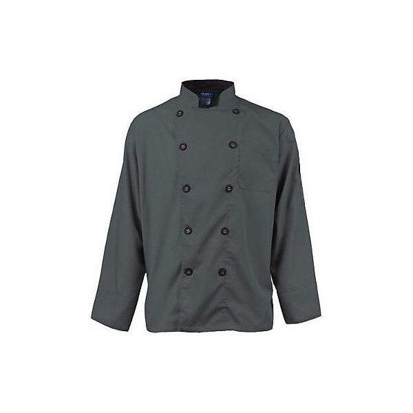 Allpoints Kng Active Chef Coat  2Xl Mens Slate/Black Ls - 2122SLBK2XL