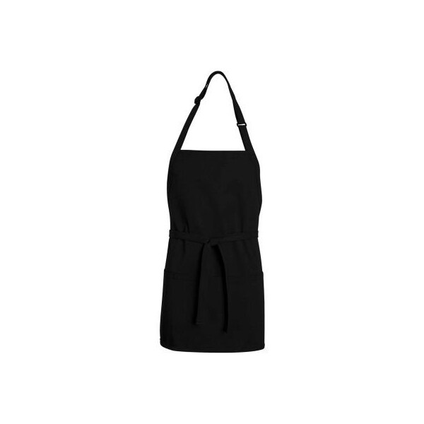 Vf Imagewear Chef Designs TT32BK2824, Premium Short Bib Apron, Black, 28" x 24" - TT32BK2824