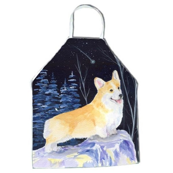 Carolines Treasures Carolines Treasures SS8353APRON Starry Night Corgi Apron - 27 x 31 in. - SS8353APRON